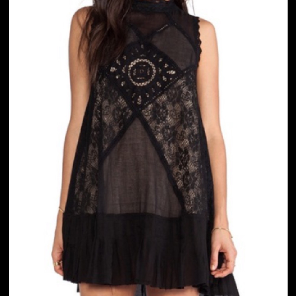 Free People Angel Lace Mixed-Media Dress